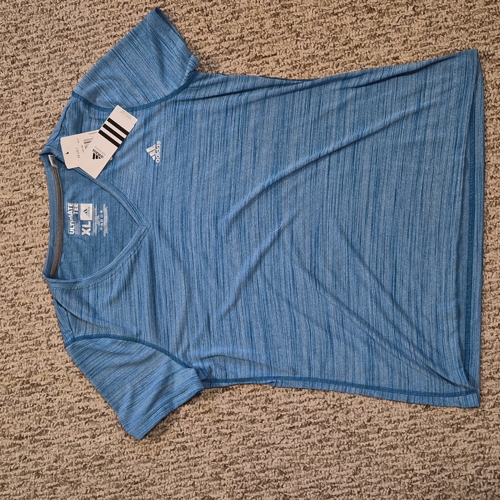 Adidas Climalite University Blue Ultimate Tee Shirt V Neck size XL Women’s